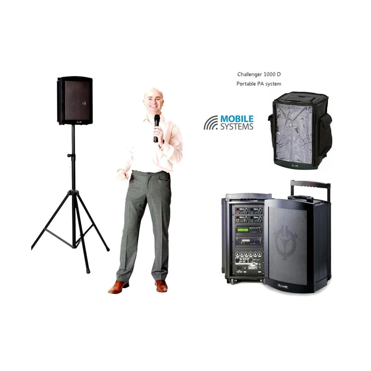 Collection of Chiayo Challenger C1000D Portable PA System COMPLETE in a gallery layout
