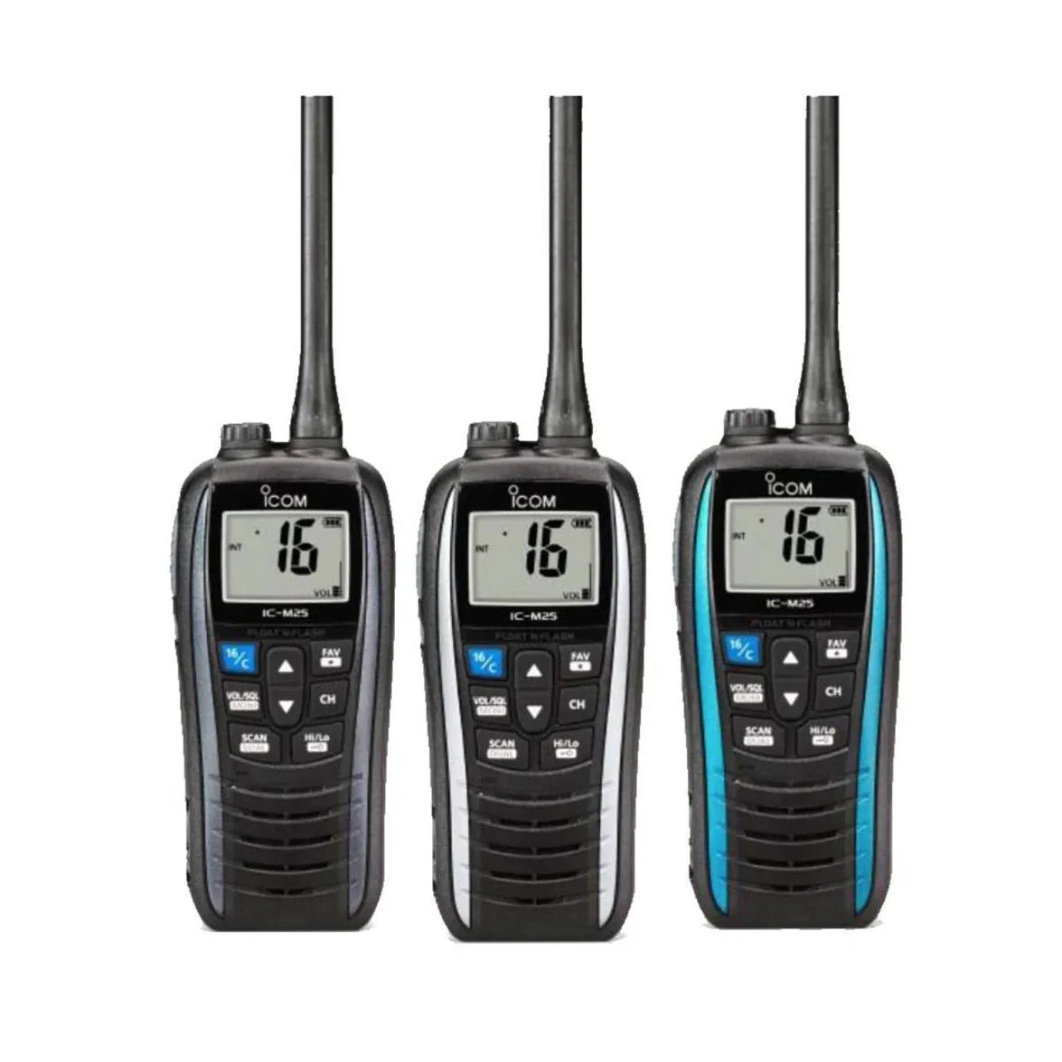 Collection of Icom IC-M25 VHF Marine radio in a gallery layout