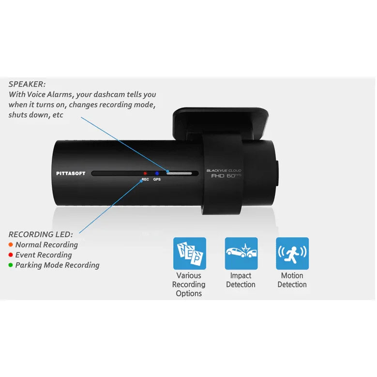 Collection of Viewtech DR750 Blackvue 1 Channel Dashcam in a gallery layout